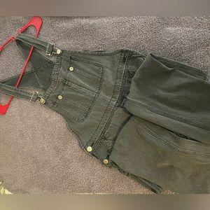 Free People Black Denim Overalls